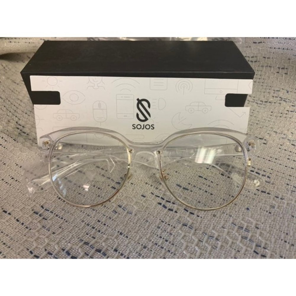 SOJOS Blue Light Glasses Unisex CLEAR Limited Edition Clear Gold Frame
